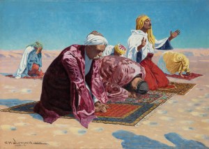 Feliks Michał Wygrzywalski (1875 Przemyśl - 1944 Rzeszów), Praying in the desert