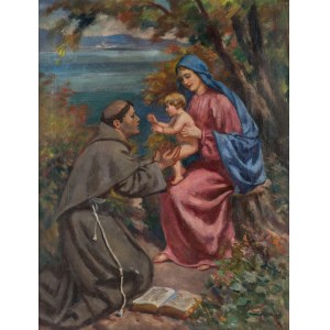 Stanislaw Zurawski (1889 Krosno - 1976 Krakow), St. Anthony with Madonna