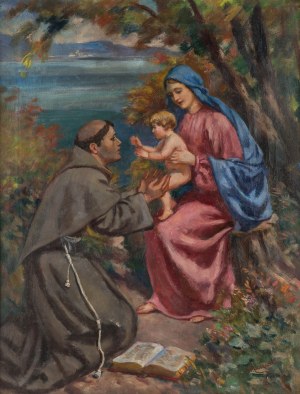 Stanisław Żurawski (1889 Krosno - 1976 Cracovia), Sant'Antonio con Madonna