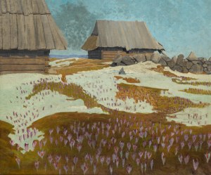Alfred Terlecki (1883 Kielce - 1973 Zakopane), Crocuses on the mountain pasture, 1914.