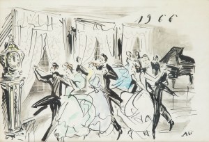 Antoni Uniechowski (1903 Vilnius-1976 Warschau), Auf dem Ball, 1966.