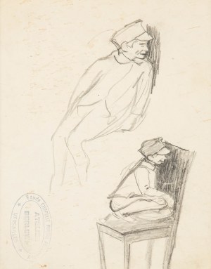 Henryk Berlewi (1894 Warsaw - 1967 Paris), Sketches of figures - double-sided work