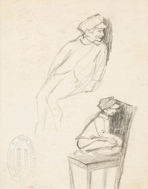 Henryk Berlewi (1894 Varsovie - 1967 Paris), Esquisses de personnages - œuvre recto-verso