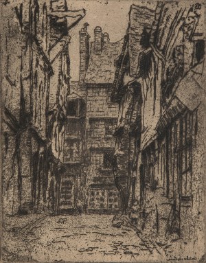 Jozef Pankiewicz (1866 Lublin - 1940 Marseille), Street la Boucherie in Caudebec-en-Caux