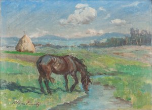 Roman Antoni Breitenwald (1911 Piotrków Trybunalski - 1985 Miechów), Chestnut by the stream