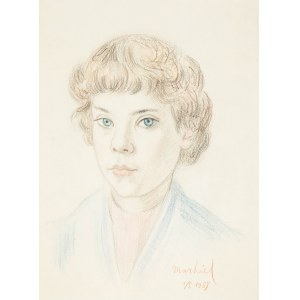 Jakub Markiel (1911 Łódź - 2008 Parigi), Ritratto di ragazza, 1958.