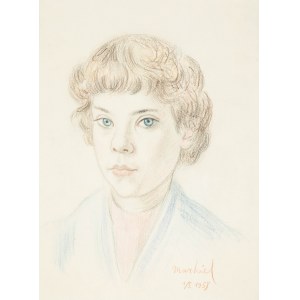 Jakub Markiel (1911 Łódź - 2008 Paris), Portrait of a young girl, 1958.