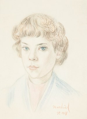 Jakub Markiel (1911 Łódź - 2008 Paris), Portrait d'une jeune fille, 1958.