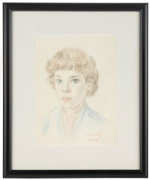 Jakub Markiel (1911 Łódź - 2008 Paris), Portrait d'une jeune fille, 1958.