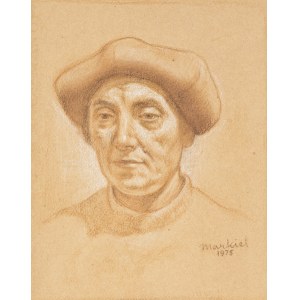 Jakub Markiel (1911 Łódź - 2008 Paris), Portrait of Esther wearing a hat, 1975.