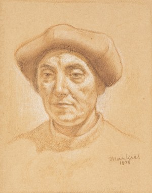 Jakub Markiel (1911 Łódź - 2008 Paris), Portrait d'Esther avec un chapeau, 1975.