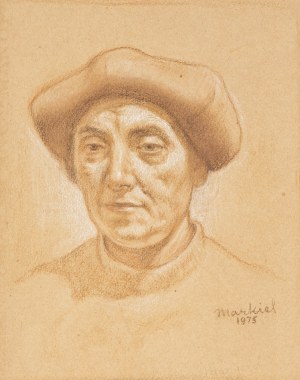 Jakub Markiel (1911 Łódź - 2008 Paryż), Portret Esthery w kapeluszu, 1975 r.