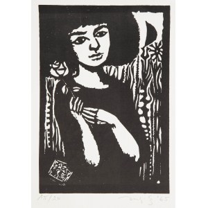 Jerzy Duda-Gracz (1941 Czestochowa - 2004 Lagow), Girl with a Rose, 1965.