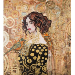 Mariola Swigulska, In the reverie of Klimt's golden illusions, 2023.