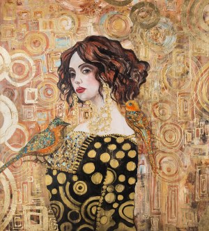 Mariola Swigulska, In the reverie of Klimt's golden illusions, 2023.