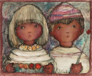 Maria Urban-Mieszkowska (1929 Siemiarz - 2000 Lublin), Children, 1990.