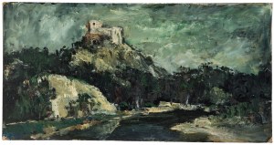 Aleksander Kwiatkowski (1919-?), Landscape with castle ruins