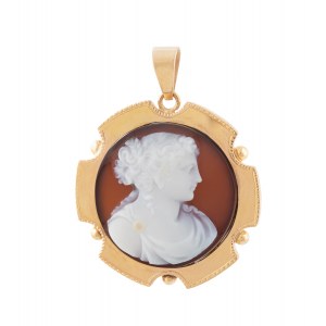Pendant with cameo, 1st half of 20th century.