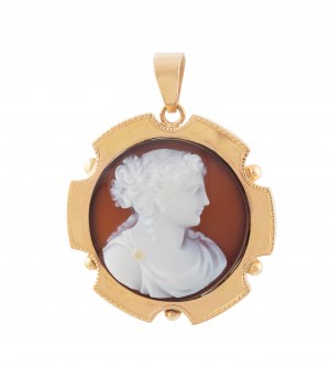 Pendant with cameo, 1st half of 20th century.