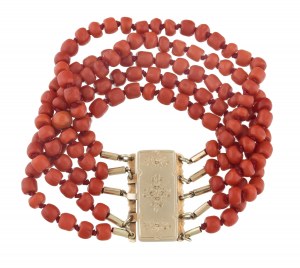 Bracelet with coral, 20th century.