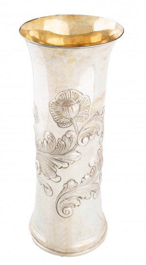 Vase mit Mohnblumenmotiv, Mailand, 1970er Jahre.