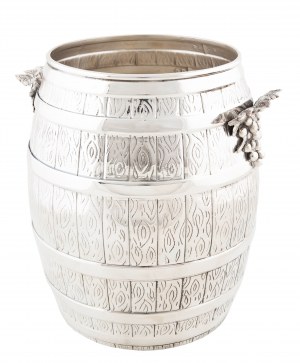 Wine cooling vessel in the form of a barrel, Milan, second half of the 20th century.