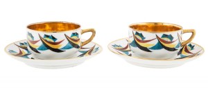 Paire de tasses à thé, art déco, 1929.