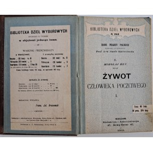 REY Mikołaj - Żywot człowieka poczciwego, w 3 częściach pod kierow. prof Józefa Kallenbacha, Biblioteka DZieł Wyborowych, Warszawa 1903