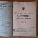 Spis telefonów katowickiego okręgu poczt i telegrafów na rok 1949