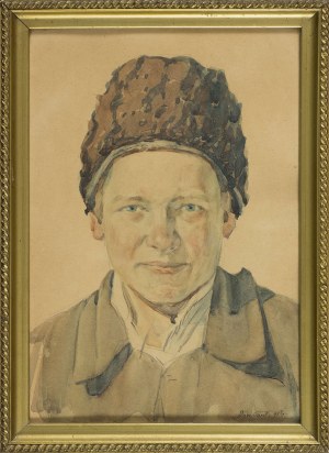 Artist UNKNOWN, PORTRET OF A BOY IN A FUTURED HAT