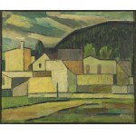 Franciszek CZEKAJ, PEJZAŻ Z DOMAMI