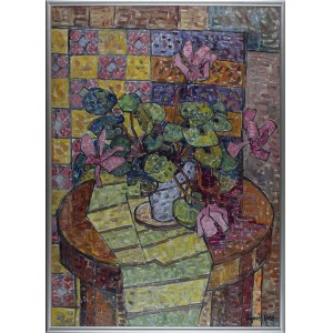 Romana LIPEŻ, STILL LIFE WITH CINEMA ON A ROUND TABLE