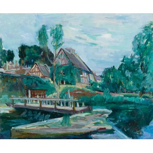 Henryk Epstein (1891 Łódź - 1944 obóz koncentracyjny, prawdopodobnie Auschwitz), Widok na młyn wodny w Houlbec-Cocherel, 1934