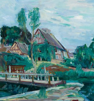 Henryk Epstein (1891 Lodz - 1944 camp de concentration, probablement Auschwitz), Vue du moulin à eau de Houlbec-Cocherel, 1934