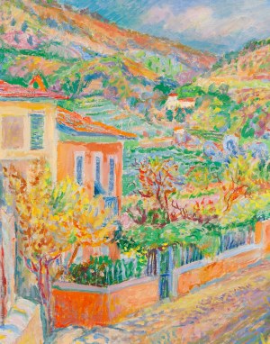 Maurycy (Maurice) Mędrzycki (Mendjizki) (1890 Lodz - 1951 St. Paul de Vance), Landscape from Saint-Paul-de-Vence, ca. 1948