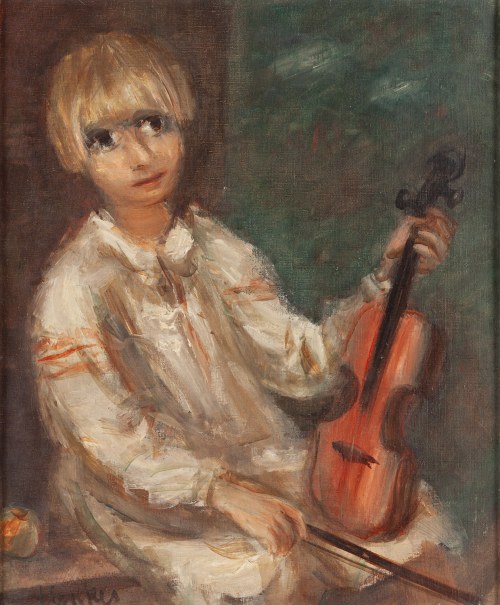 Zygmunt Józef Menkes (1896 Lwów - 1986 Riverdale, USA), Chłopiec ze skrzypcami, około 1930