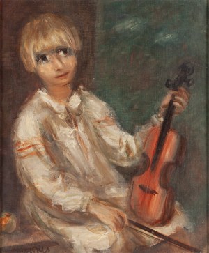 Zygmunt Józef Menkes (1896 Lemberg - 1986 Riverdale, USA), Junge mit einer Geige, um 1930