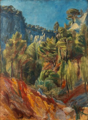Henryk Hayden (1883 Varsovie - 1970 Paris), Paysage avec un ravin, années 1920.