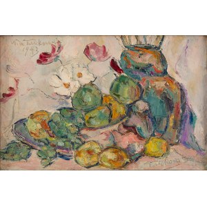 Włodzimierz Terlikowski (1873 Poraj near Łódź - 1951 Paris), Still life with fruits and flowers, 1943
