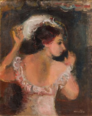 Rajmund Kanelba (Kanelbaum) (1897 Varsovie - 1960 Londres), Portrait d'une dame au chapeau, 1930