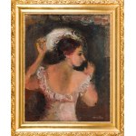 Rajmund Kanelba (Kanelbaum) (1897 Warszawa - 1960 Londyn), Portret damy w kapeluszu, 1930