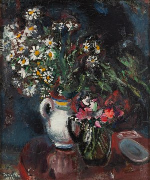 Rajmund Kanelba (Kanelbaum) (1897 Varsovie - 1960 Londres), Nature morte avec des fleurs dans un vase, 1934