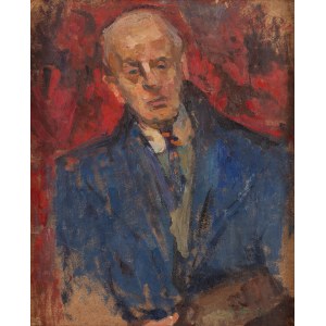 Zygmunt Schreter (1886 Łódź - 1977 Paryż), Portret mężczyzny (Autoportret?) (recto) / Wnętrze z krzesłem (verso)