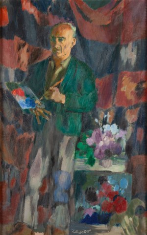 Jan Waclaw Zawadowski (1891 Skobełka in Volhynia - 1982 Aix en Provence), Self-portrait with palette