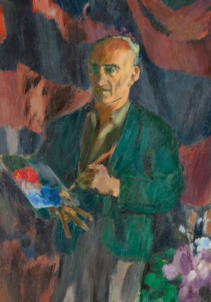 Jan Waclaw Zawadowski (1891 Skobełka in Volhynia - 1982 Aix en Provence), Self-portrait with palette