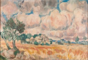 Jan Wacław Zawadowski (1891 Skobełka in Wolhynien - 1982 Aix en Provence), Wolken über einem Getreidefeld