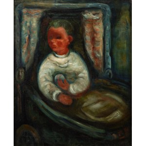 Jakub Zucker (1900 Radom - 1981 New York), Boy in a baby carriage, 1920s-1930s.