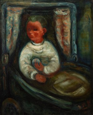 Jakub Zucker (1900 Radom - 1981 New York), Junge im Kinderwagen, 1920er-1930er Jahre.
