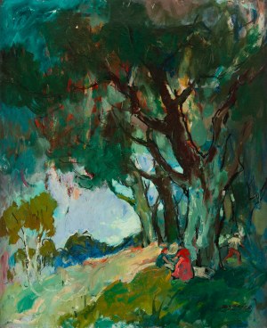 Seweryn (Szemaria) Szrajer (1889 - 1947 ), Rest in the shade of trees