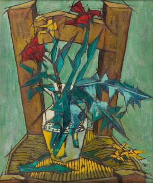 Abram (Abraham) Krol (King) (1919 Pabianice - 2001 Parigi), Natura morta con bouquet di fiori